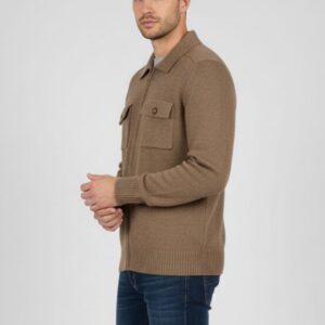 hu065-maglia-full-zip-con-tasche-beige2-1 HEMD MIT DURCHGEHENDEM REISSVERSCHLUSS UND TASCHEN |