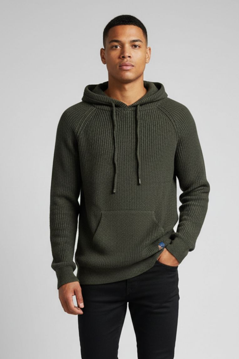 PULLOVER MIT KAPUZE UND KAPUZEN-EFFEKT