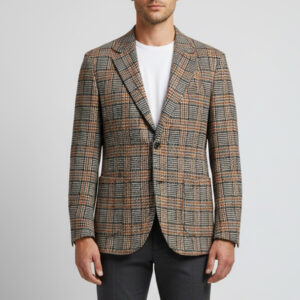 HU195-JACKET-CHECK-ORANGE CHECK JACKET |