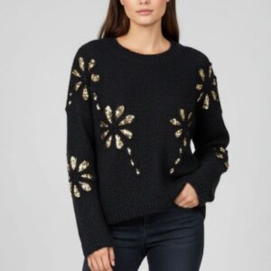 PULLOVER BLUMEN PAILLETTEN |