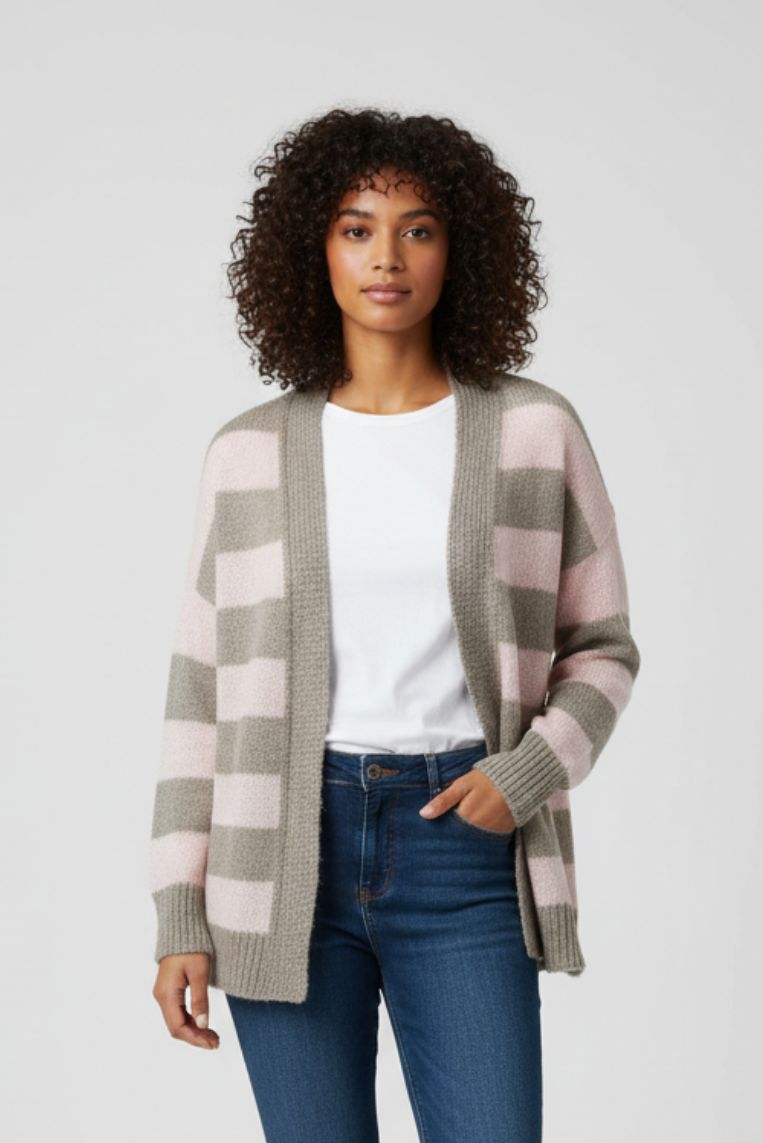 GESTREIFTE STRICKJACKE