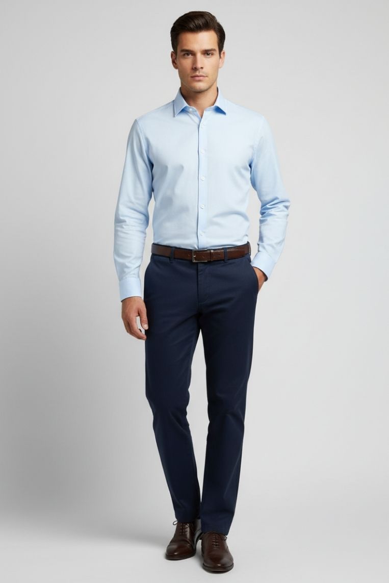 CHINOS MIT DIAGONALER WEBUNG
