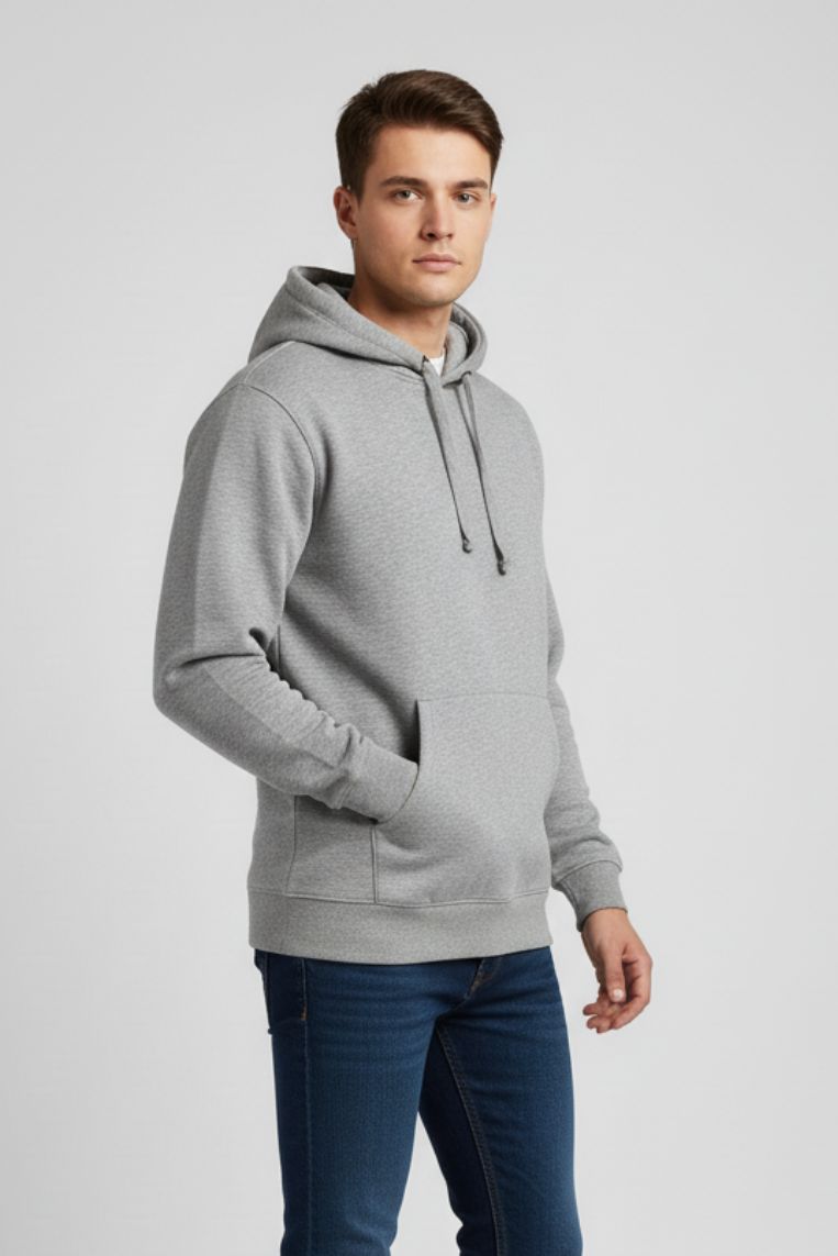 hu220-grigio1-1 FELPA CON CAPPUCCIO E TASCA |