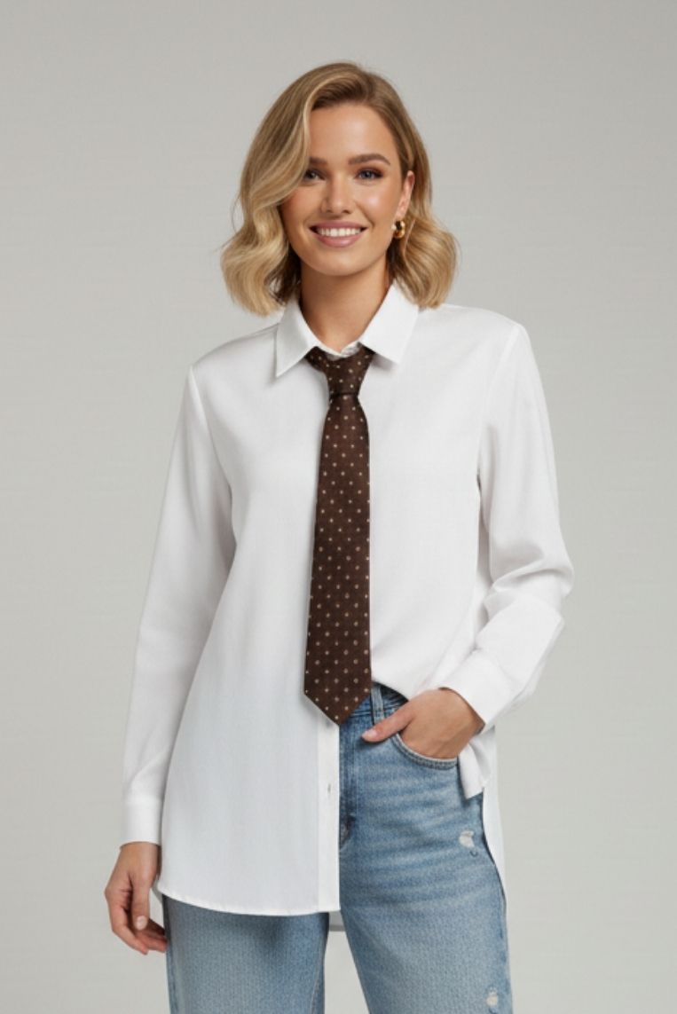 CAMICIA OVERSIZE CON CRAVATTA |