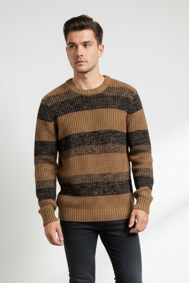 MAGLIONE A RIGHE MELANGE
