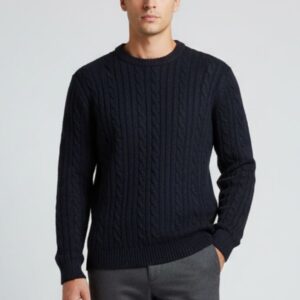 hu212-blu MAGLIONE CON TRECCE |