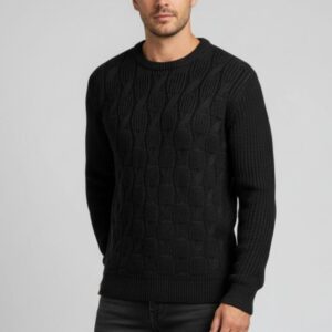 MAGLIONE CON TRECCE VERTICALI |