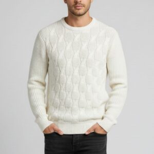 MAGLIONE CON TRECCE VERTICALI |