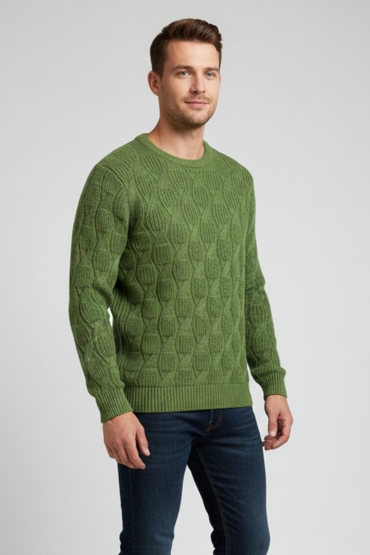 MAGLIONE CON TRECCE VERTICALI |