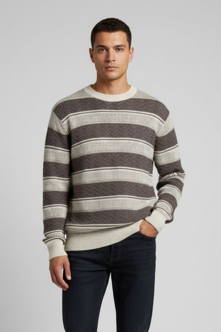 MAGLIONE A RIGHE BICOLOR