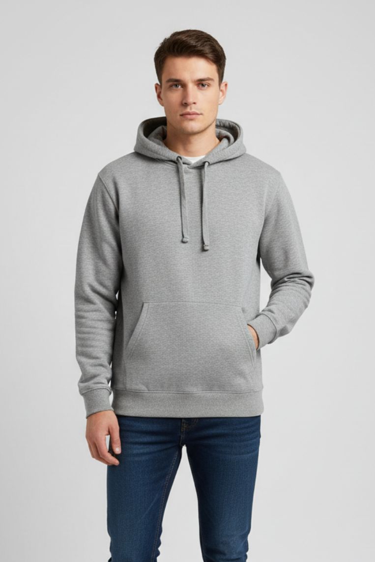 hu220-grigio-2 FELPA CON CAPPUCCIO E TASCA |