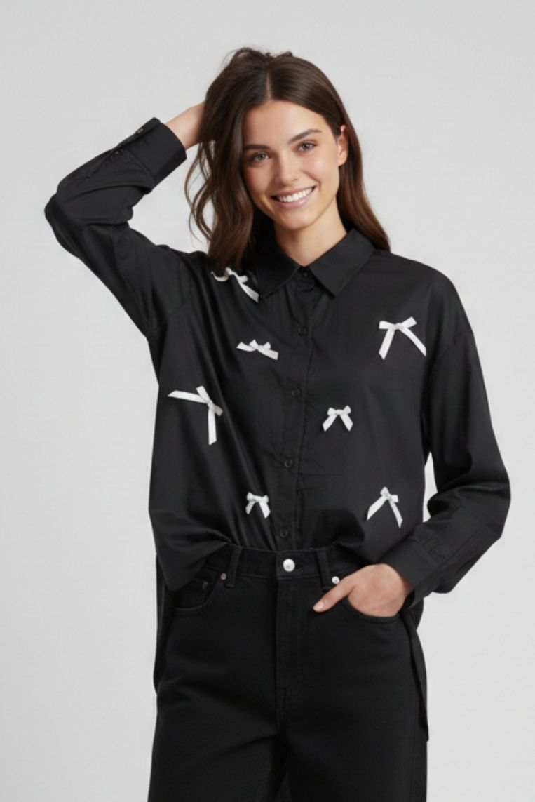 CAMICIA OVER CON FIOCCHI