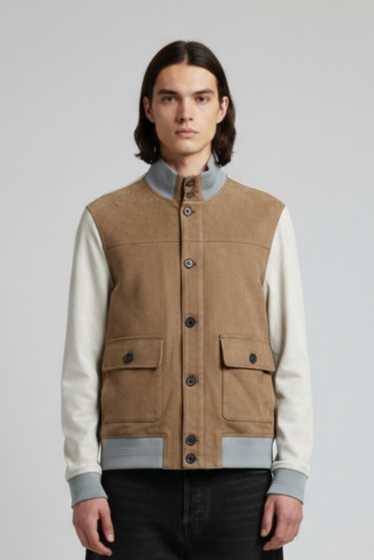 iu053-beige GIUBBINO SCAMOSCIATO |