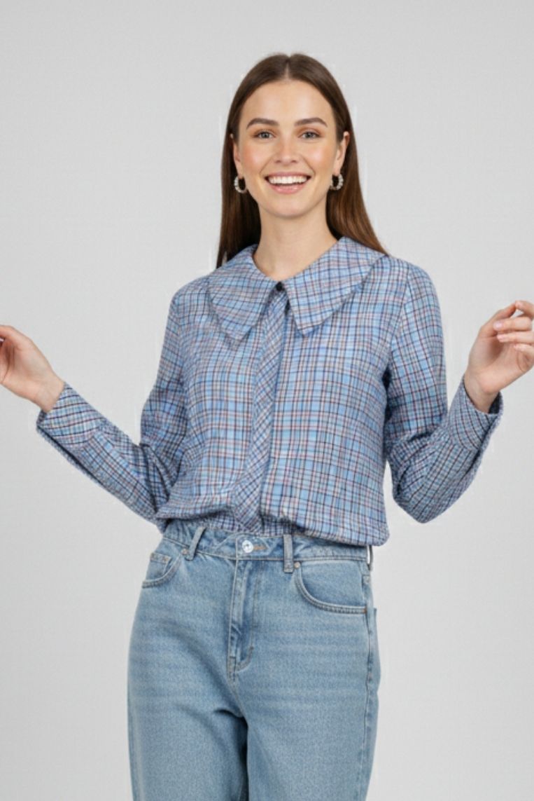 id213-2-1 CAMICIA CON TRAMA CHECK |