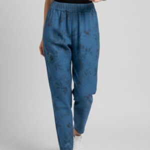 PANTALONI GAMBA LARGA TRAMA FLOREALE |