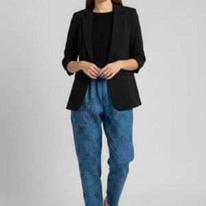PANTALONI GAMBA LARGA TRAMA FLOREALE |