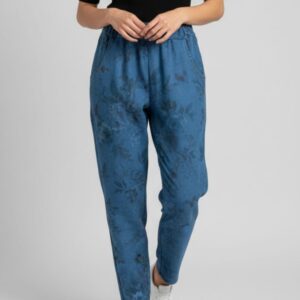 PANTALONI GAMBA LARGA TRAMA FLOREALE |