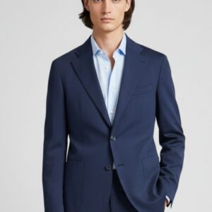 iu054-blu GIACCA PUNTO MILANO IN COTONE |