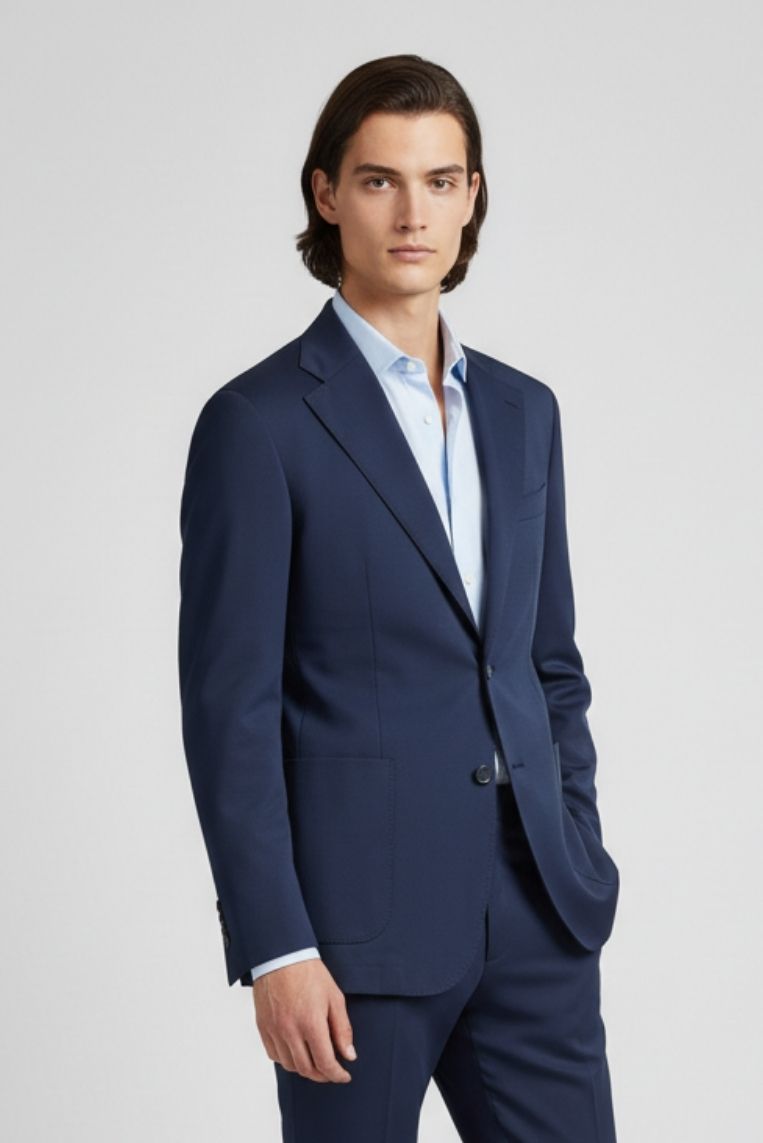 iu054-blu1 GIACCA PUNTO MILANO IN COTONE |