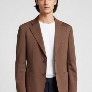 iu054-choco GIACCA PUNTO MILANO IN COTONE |