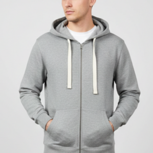 iu097-grigio FELPA CON CAPPUCCIO FULL ZIP |