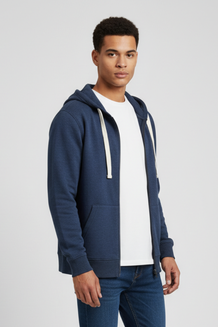 iu097-jeans1 FELPA CON CAPPUCCIO FULL ZIP |