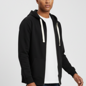 iu097-nero1 FELPA CON CAPPUCCIO FULL ZIP |