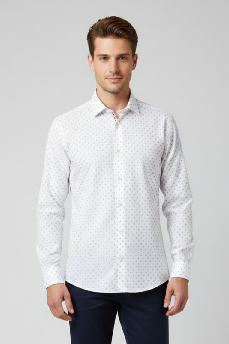 iu099-1 CAMICIA POP STRETCH MICRO STAMPA |