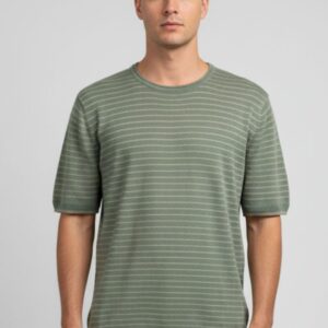 MAGLIA A RIGHE MISTO LINO |