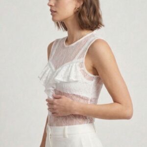 BLUSA SMANICATA PIZZO E ROUGES |