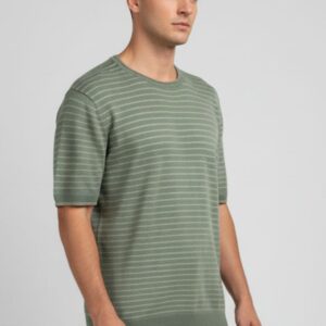 MAGLIA A RIGHE MISTO LINO |