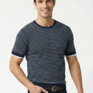 MAGLIA A RIGHE MISTO LINO |
