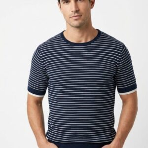 MAGLIA A RIGHE MISTO LINO |