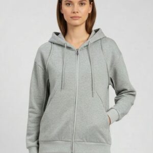 FELPA OVER CON CAPPUCCIO E ZIP |