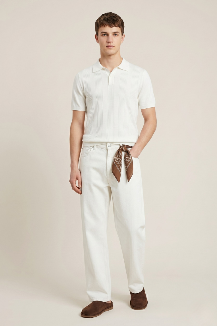DENIM STRAIGHT FIT BIANCO |