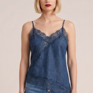 ID287 JEANS (1).png TOP SPALLA STRETTA CHAMBRAY E PIZZO |
