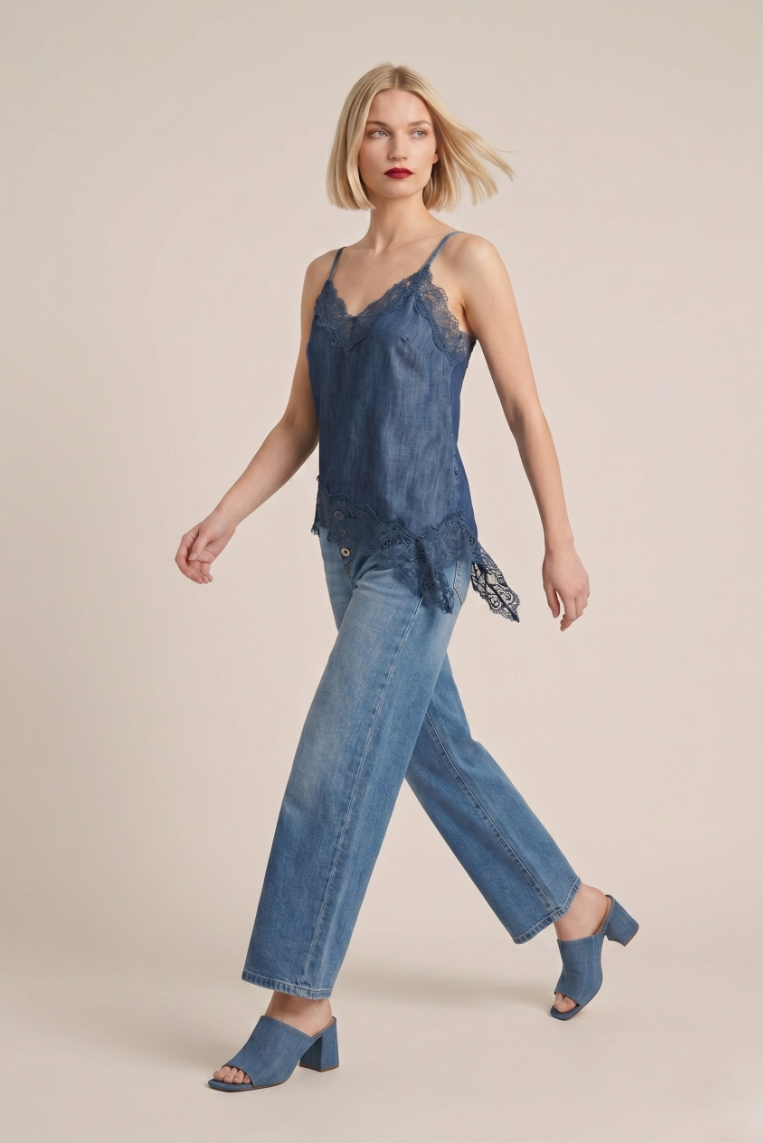 ID287 JEANS (2).png TOP SPALLA STRETTA CHAMBRAY E PIZZO |